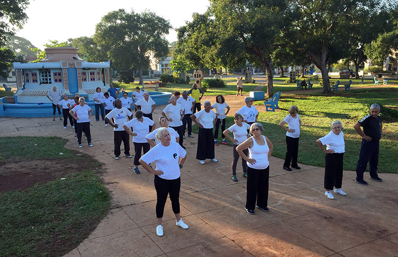 El Taijiquan armoniza en un parque de La Habana