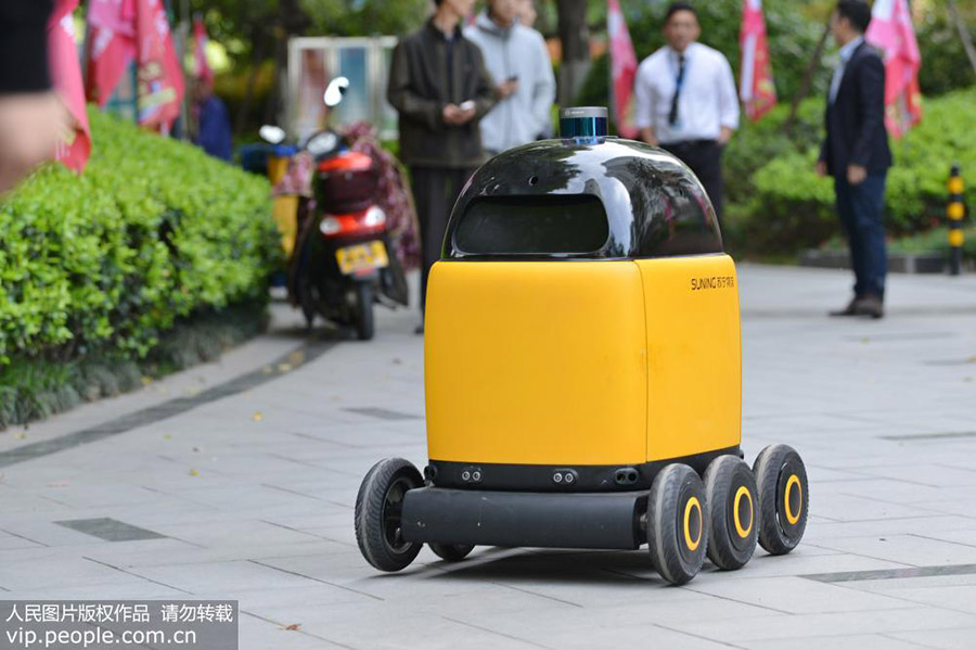 Llega el vehículo de entrega sin conductor a Nanjing