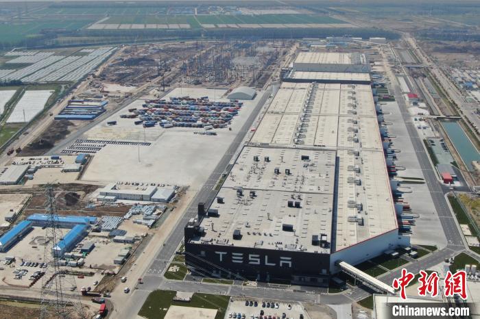 Fotografía aérea de la Super Fábrica de Tesla en Shanghai. Foto de Zhang Hengwei.