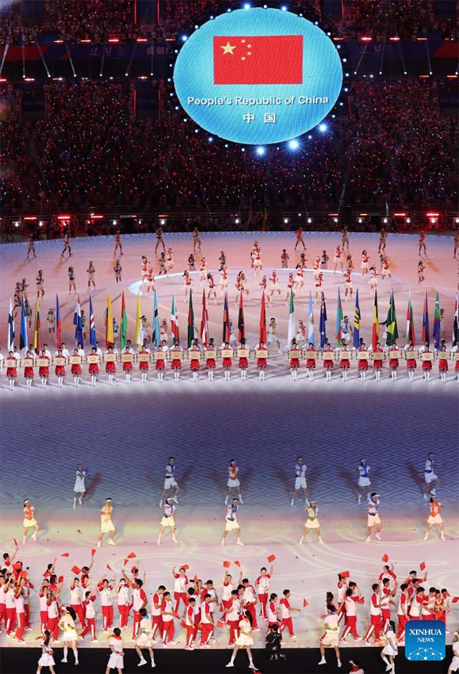 Ceremonia de apertura de la 31a edición de verano de los Juegos Mundiales Universitarios de la FISU en Chengdu