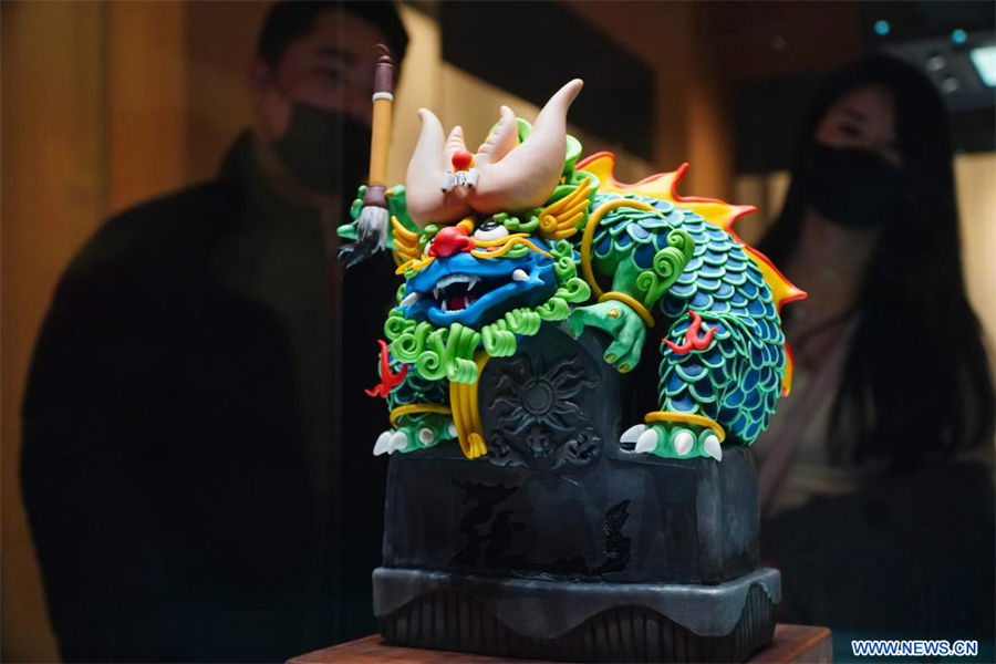 Exposición temática sobre el A?o del Dragón del zodiaco chino en Zibo, Shandong