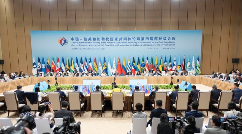 Cuarta reunión ministerial del Foro China-CELAC (Comunidad de Estados Latinoamericanos y Caribe?os) en Beijing, capital de China, el 13 de mayo de 2025. (Xinhua/Ding Haitao)