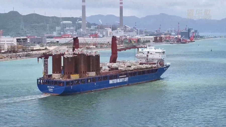 Un lote de 24 anclajes de succión ultra-profundos de clase 2,000 metros, construidos en el país, ya han sido enviados desde Zhuhai, provincia de Guangdong, hacia Brasil. (Foto: CCTV)