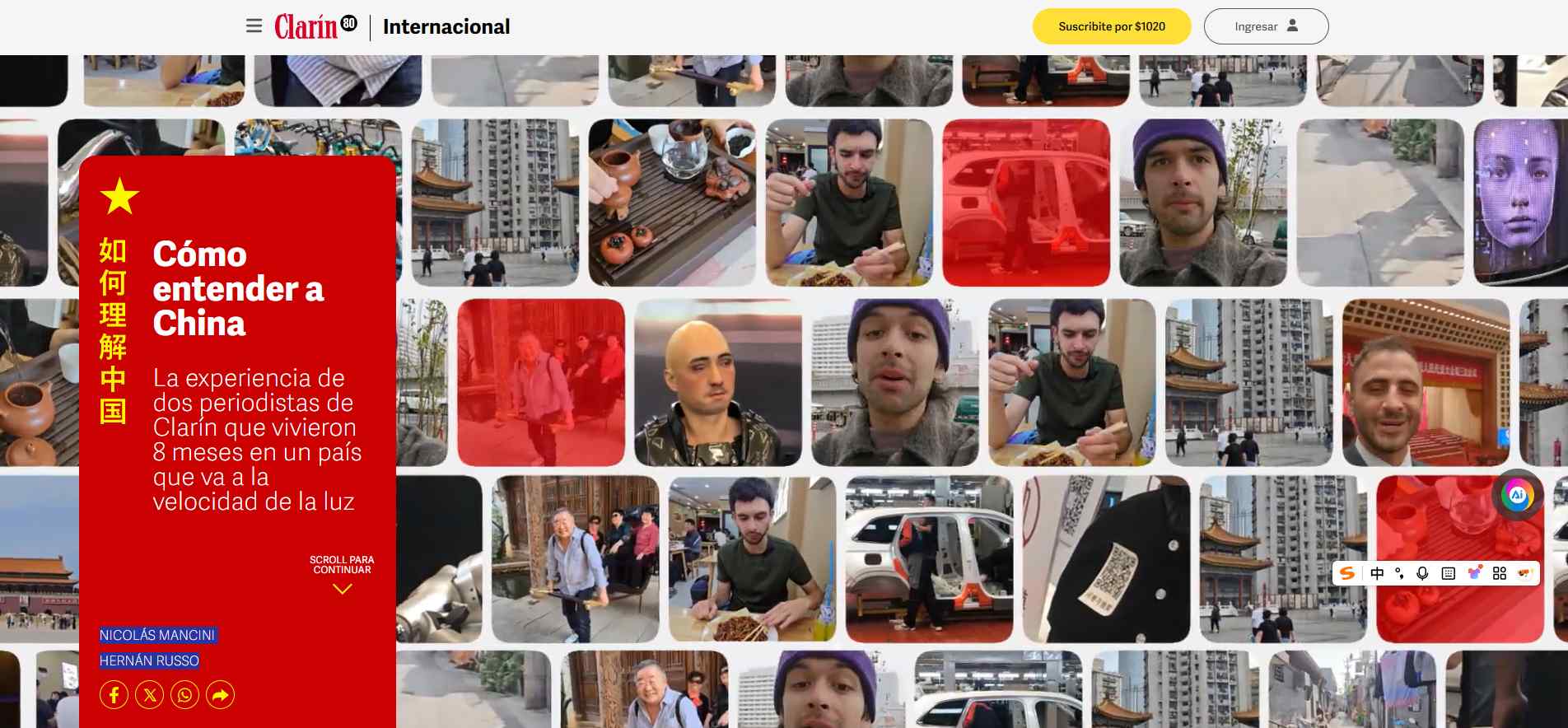 Captura de pantalla de Clarín